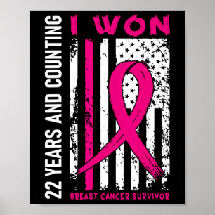 Poster Victime du cancer du sein 22 ans Anniversaire Cou