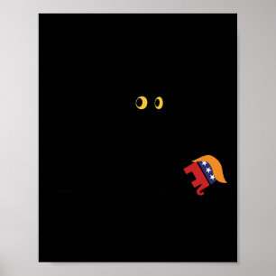 Poster Victoire de Kamala Harris Chat Noir Contre Éléphan