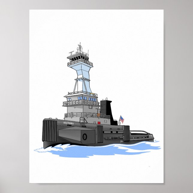 Poster Victoire du remorqueur des Grands Lacs (fonds de r (Devant)