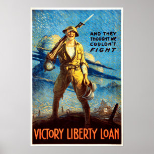 Poster Victoire Liberty Prêt Amérique World War Propagand