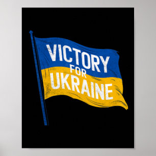 Poster Victoire pour le drapeau de l'Ukraine 