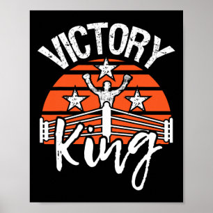 Poster Victoire Roi - Amateur de Boxe Gym Boxeur Kickboxi