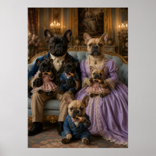 Poster Victorian French Bulldog Family Portrait Aristoc