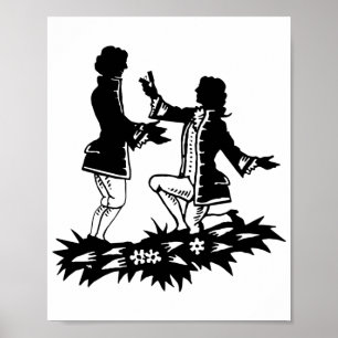 Poster Victorian Gay Man propose la silhouette de Lover