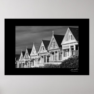 Poster Victorian Houses on Steiner Street, Alamo Square,