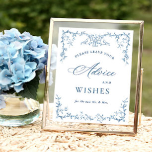 Poster Victorian Ornate Dusty Blue Conseils & Wings