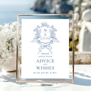 Poster Victorian Ornate Dusty Blue Conseils & Wings