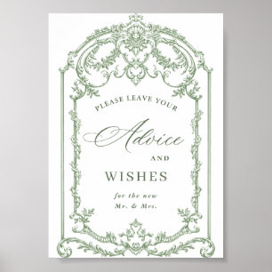 Poster Victorian Ornate Grace Sage Vert Conseils et souha