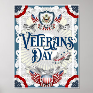 Poster "VICTORIAN VETERANS DAY" Stock lourd