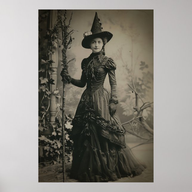 Poster Victorian Witch Sepia Portrait (Devant)