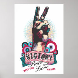 Poster – Victory Peace & Love Pop-Art Design