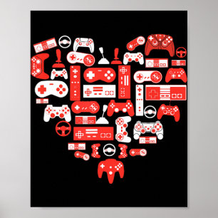 Poster Video Game Valentines Day  for Boys Kids Teenagers