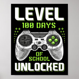 Poster Video Gamer 100e Jour De Niveau D'École 100 Jours 