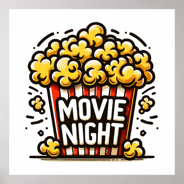 Poster Vidéo Night Delight Jouer Popcorn (Devant)