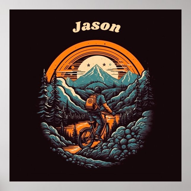 Poster Vie cyclable, personnalisable rétro (Devant)