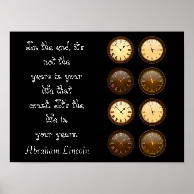 Poster Vie dans vos années - Citation Lincoln - Art print (Devant)