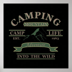 Poster Vie de campeur de camping en plein air