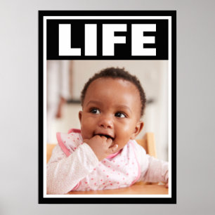 POSTER VIE INFANTILE DE FILLE BÉBÉ SOURIANTE PRO-VIE