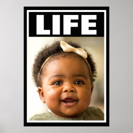 POSTER VIE INFANTILE DE FILLE BÉBÉ SOURIANTE PRO-VIE