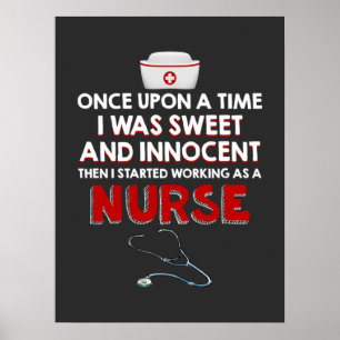 Poster Vie infirmière Je Travaille Comme Infirmière