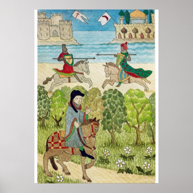 Poster Vie médiévale en Angleterre - Pèlerins de Canterbu (Devant)