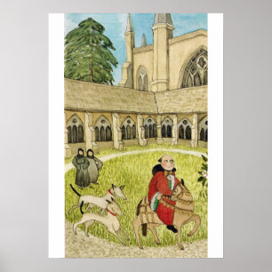 Poster Vie médiévale en Angleterre - Pèlerins de Canterbu