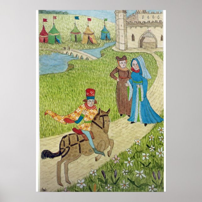 Poster Vie médiévale en Angleterre - Pèlerins de Canterbu (Devant)