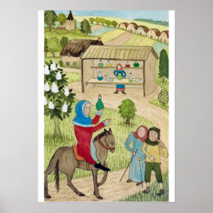 Poster Vie médiévale en Angleterre - Pèlerins de Canterbu