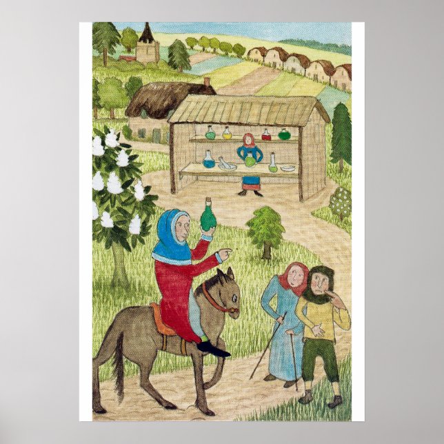 Poster Vie médiévale en Angleterre - Pèlerins de Canterbu (Devant)