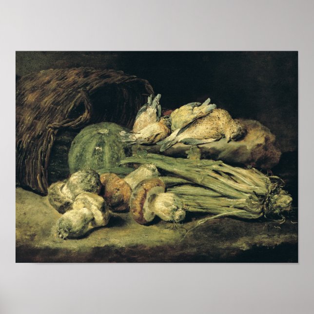 Poster Vie morte avec champignons (Devant)