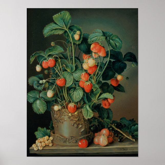 Poster Vie morte avec fraises (Devant)