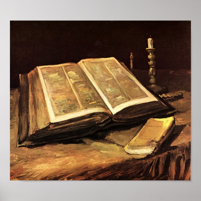 Poster Vie morte avec la Bible (F117) Van Gogh Art (Devant)