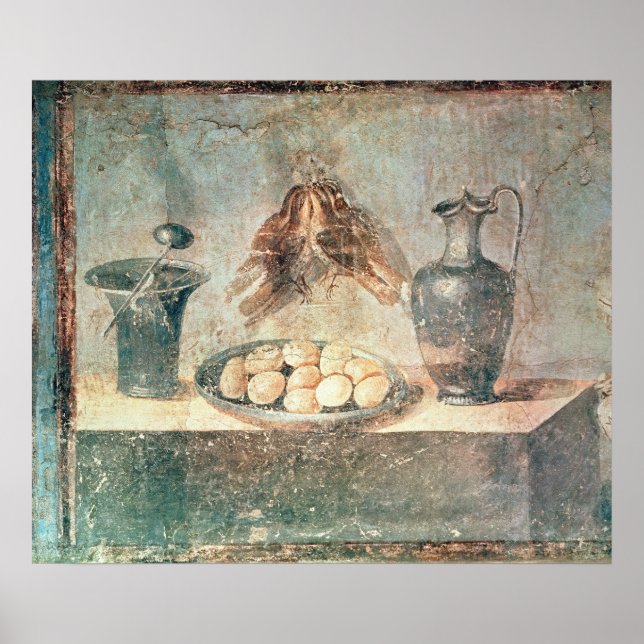 Poster Vie morte avec oeufs et pousses (Devant)