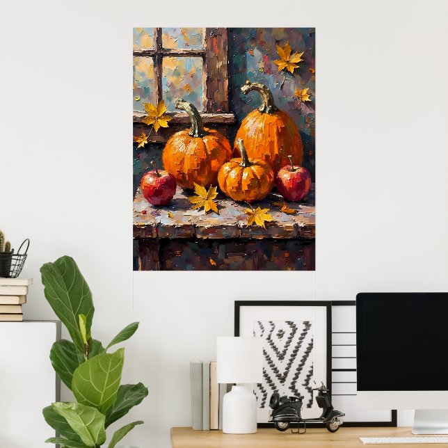 Poster Vie morte de la récolte d'automne (Bureau à domicile)