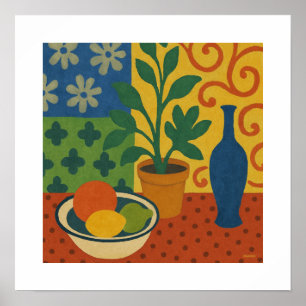 Poster Vie morte moderniste avec peinture sur fruits