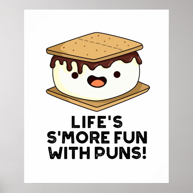 Poster Vie Plus Amusante Avec Puns Drôle Pun De Nourritur (Devant)