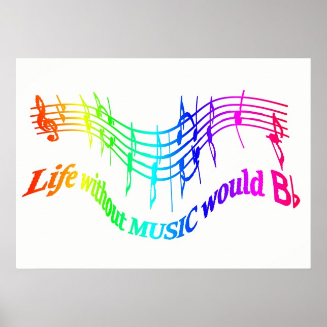 Poster Vie sans musique serait BFlat Inspirational Citati (Devant)