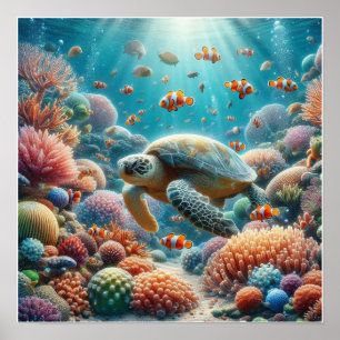 Poster Vie sous-marine personnalisée