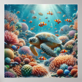 Poster Vie sous-marine personnalisée