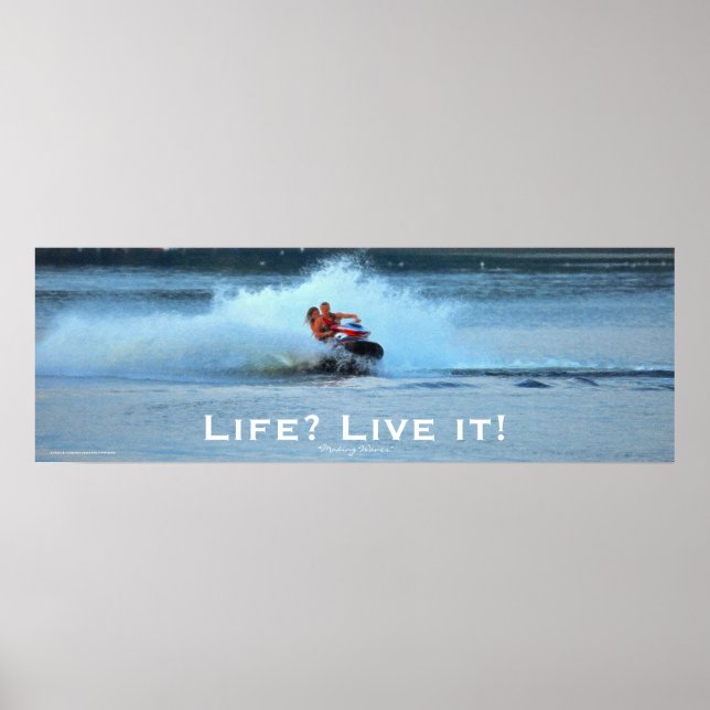 Poster Vie Vie Motivationnelle Jet-ski Sports d'été Art (Devant)