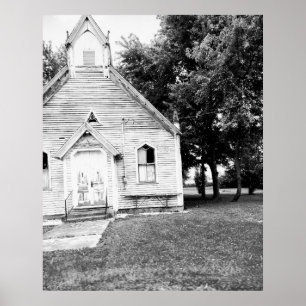 Poster Vieille architecture abandonnée Indiana Church Pho