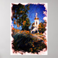 Vieille église dans le village de Slotino, Moscou,