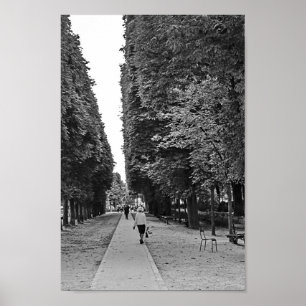 Poster Vieille femme au parc à Paris en été