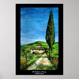 Poster Vieille maison de ferme dans le paysage du Chianti