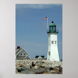 Poster Vieille photo de phare de Scituate