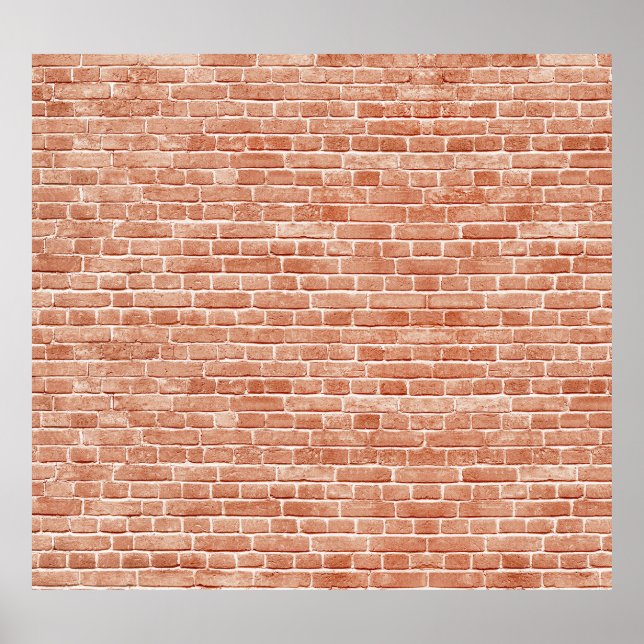 Poster Vieille texture murale en brique rouge. (Devant)
