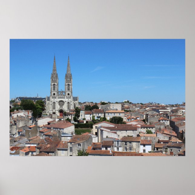 Poster Vieille ville Niort Skyline, France (Devant)