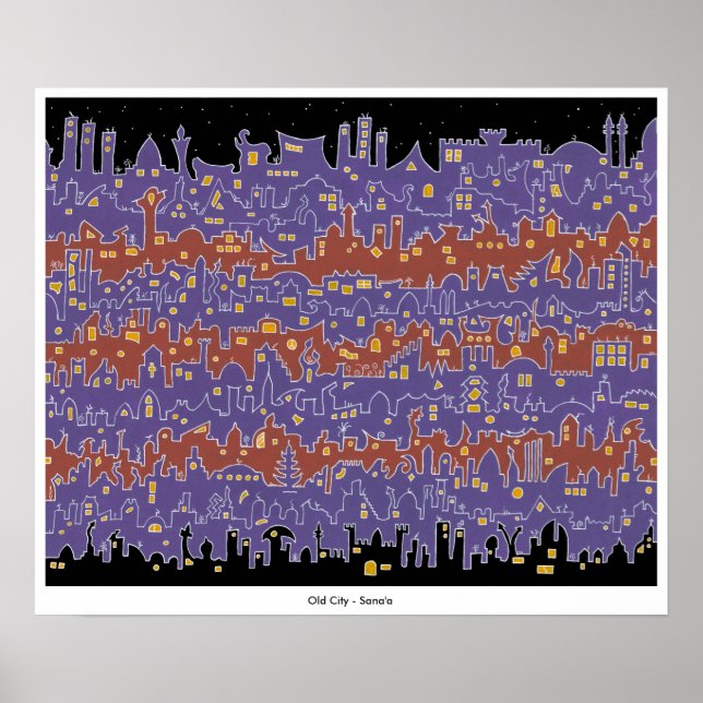 Poster Vieille Ville - Sana'a - Imprimer (Devant)
