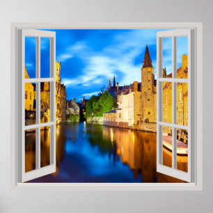 Poster Vieilles maisons à Bruges