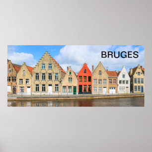 Poster Vieilles maisons en Bruges, Belgique